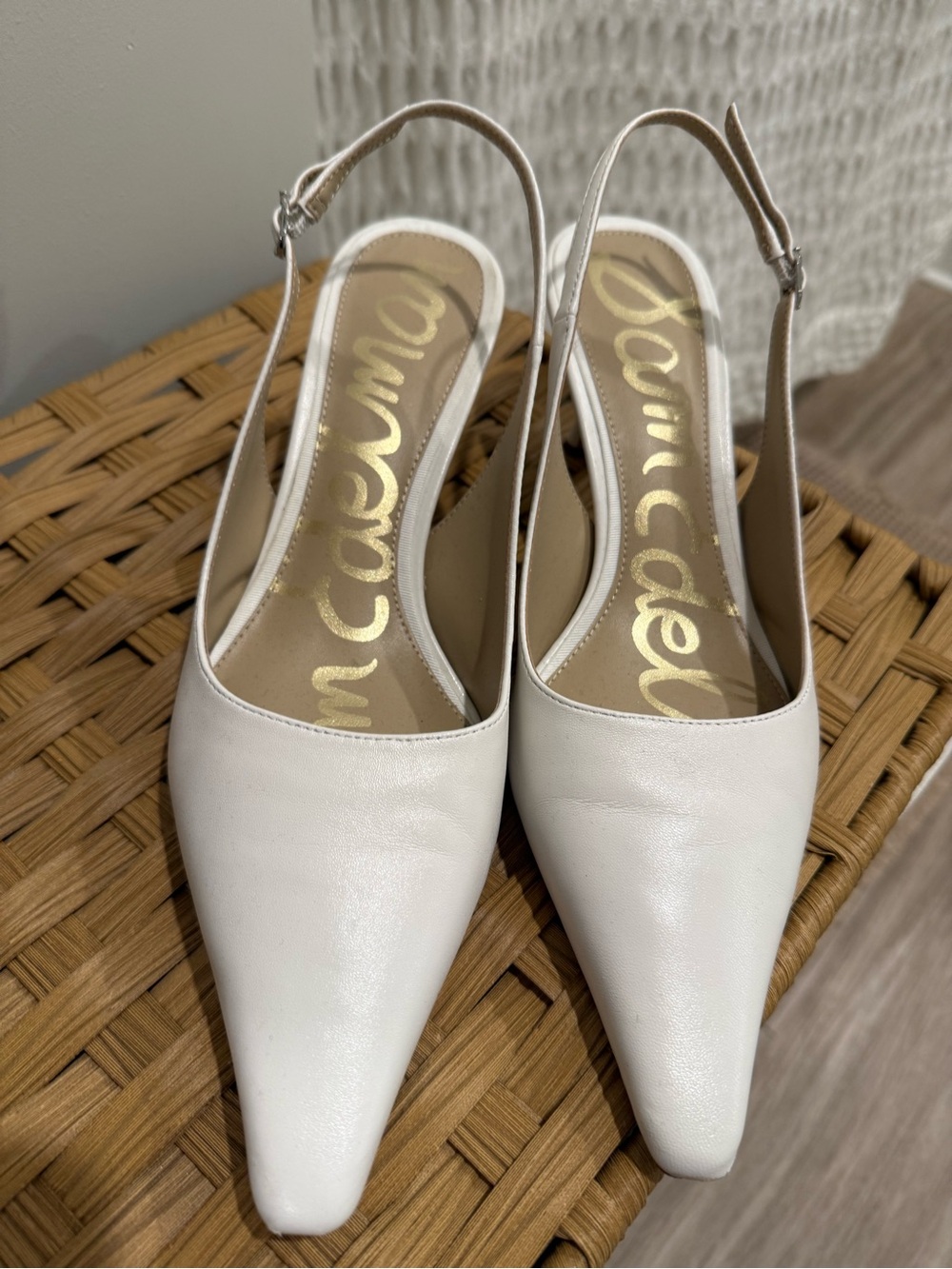 Sam Edelman white kitten heels